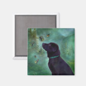 Young Labrador & Buttys Art Magnet (Vorderseite/Rückseite)