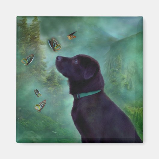 Young Labrador & Buttys Art Magnet (Vorne)