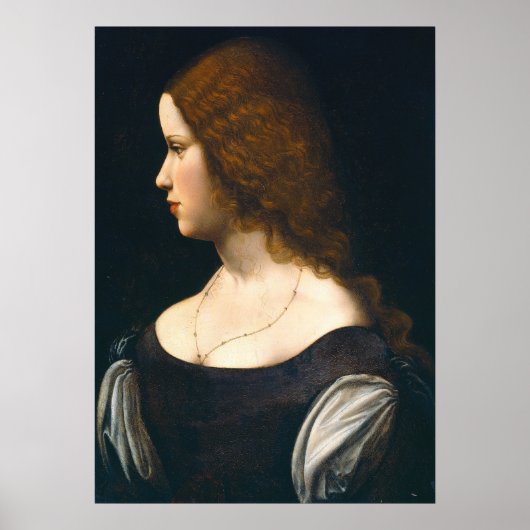 Young Lady - Leonardo da Vinci Poster für schöne K (Vorne)