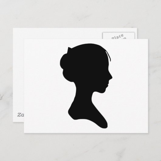 Young Lady Silhouette Postkarte (Vorne/Hinten)