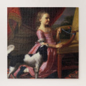 Young Lady with a Bird and Dog (Singleton Copley) Puzzle (Vertikal)