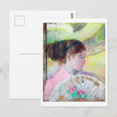 Young Lady with a Japanese Fan, Mary Cassatt Postkarte (Vorne/Hinten)