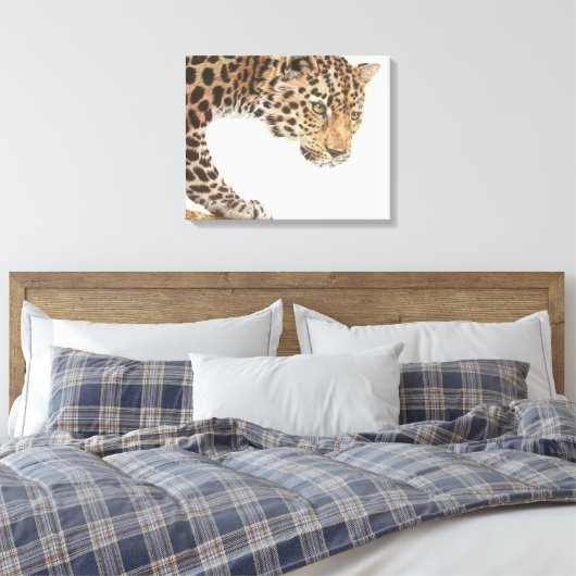 Young Leopard Painting Leinwanddruck (Insitu (Schlafzimmer))
