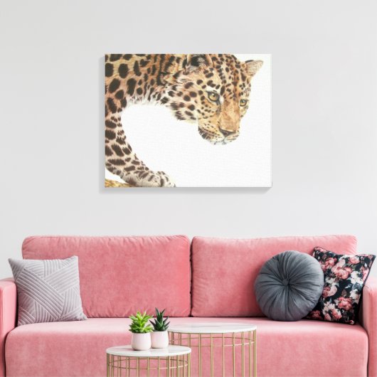 Young Leopard Painting Leinwanddruck (Insitu (Wohnzimmer))