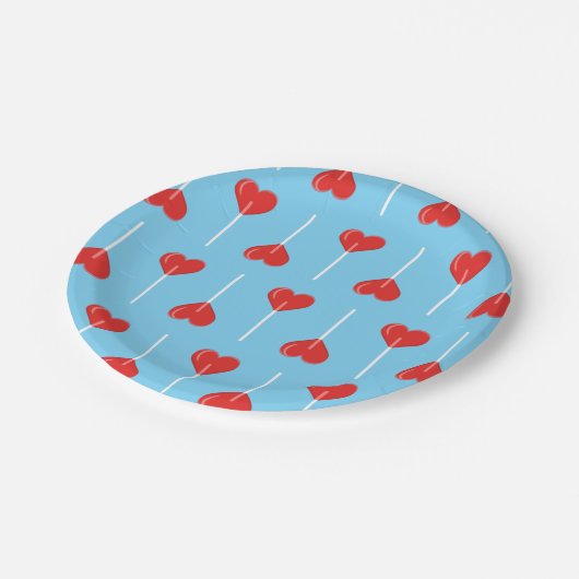 Young Liebe Suckers Red Pappteller (Schrägansicht)