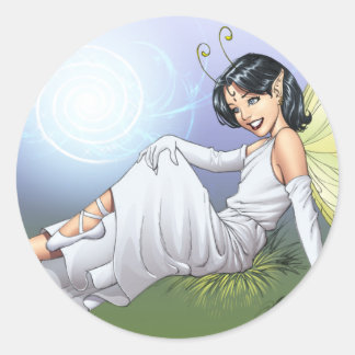 Young Magical Elf Fairy von Al Rio Runder Aufkleber
