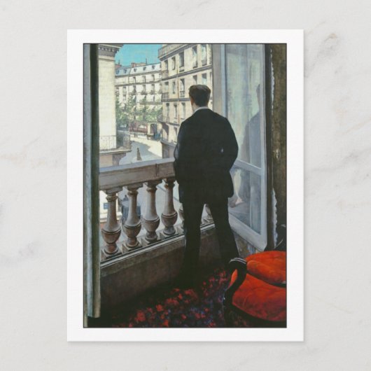 Young Man at Window von Gustave Caillebotte Postkarte (Vorderseite)