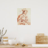 Young Man in Oriental Costume (drawing) Poster (Küche)