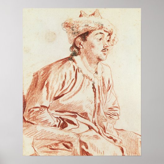 Young Man in Oriental Costume (drawing) Poster (Vorne)