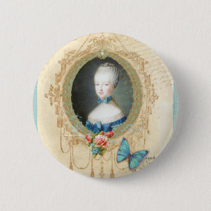 Young Marie Antoinette Butterfly Kunstdruckerei Button