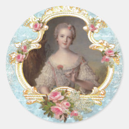 Young Marie Antoinette n Pink Roses Stickers