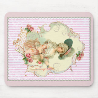 Young Marie Antoinette Pink Roses Mousepad