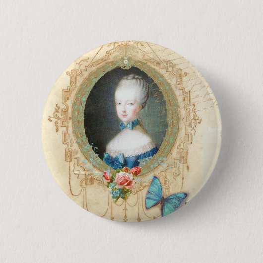 Young Marie Antoinette Verziert Button Button (Vorderseite)