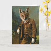 Young Master Fox Greetings Card Karte (Gelbe Blume)