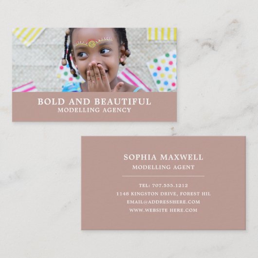 Young Model, Modelagentur, Model Agent Visitenkarte (Vorne/Hinten)