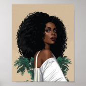 Young Modern Black Afro Girl illustriert Poster (Vorne)