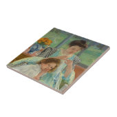 Young Mother Näwing Fliese (Seite)