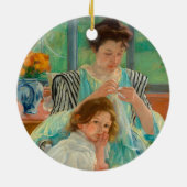 Young Mother Näwing | Mary Cassatt Keramik Ornament (Hinten)