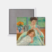 Young Mother Näwing | Mary Cassatt Magnet (Vorderseite/Rückseite)