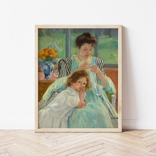 Young Mother Näwing | Mary Cassatt Poster