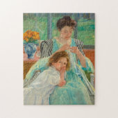 Young Mother Näwing | Mary Cassatt Puzzle (Vertikal)