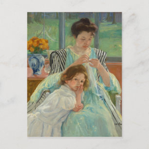 Young Mother Näwing Postkarte