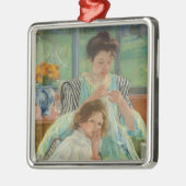 Young Mother Näwing Silbernes Ornament (Links)