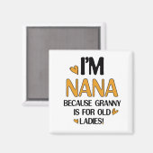 Young Nana Graphic Nana Clipart Design Oma Art Magnet (Vorderseite/Rückseite)