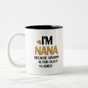 Young Nana Graphic Nana Clipart Design Oma Art Zweifarbige Tasse