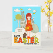 Young Niece on Oaster Redhead mit Freckles Karte (Gelbe Blume)