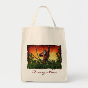 Young Orangutan & Jungle Sunrise Wildlife Toag Tragetasche