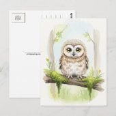 Young Owl Baby Wild Animals Postkarte (Vorne/Hinten)