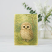 Young Owl Baby Wild Animals Postkarte (Stehend Vorderseite)