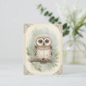 Young Owl Baby Wild Animals Postkarte (Stehend Vorderseite)