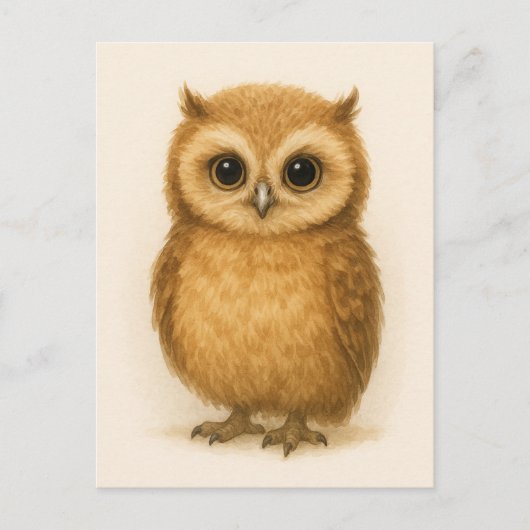 Young Owl Baby Wild Animals Postkarte (Vorderseite)