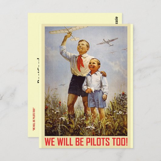 Young Piloten Postkarte (Vorne/Hinten)