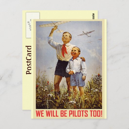 Young Piloten Postkarte (Vorne/Hinten)