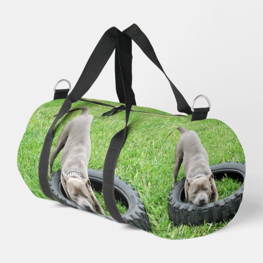 Young Playful Staffordshire Bull Terrier, Duffle Bag (Linke Seite)