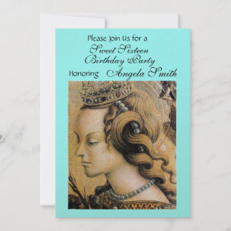 YOUNG PRINCESS SWEET 16 PARTY Gold Blue Green Einladung