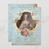 Young Queen Marie Antoinette Roses Einladung (Vorne/Hinten)