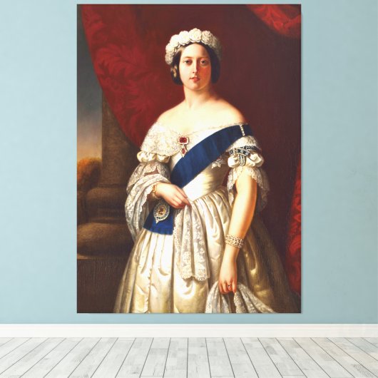 Young Queen Victoria mit Blume Tiara Portrait Leinwanddruck (Insitu (Holzboden))