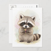 Young Raccoon Baby Wild Animals Postkarte (Vorne/Hinten)