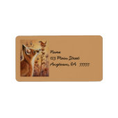 Young Red Fox & Carolina Wren Bird Wasserfarbe Kun Adressaufkleber (Vorne)