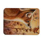 Young Red Fox Carolina Wren Bird Wasserfarbe Kunst Magnet (Horizontal)