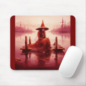 Young Red Hexen setzt auf gebrochener Pier Mousepad (Mit Mouse)
