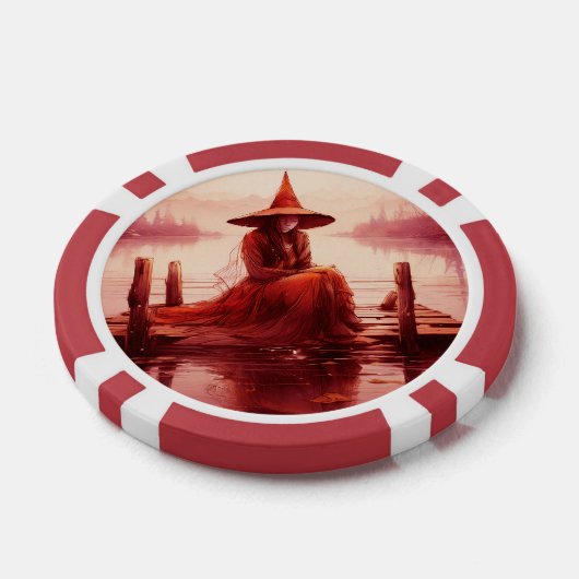 Young Red Hexen setzt auf gebrochener Pier Pokerchips (Einzeln)