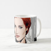 Young Redhead Beauty im Büro Kaffeetasse (VorderseiteRechts)
