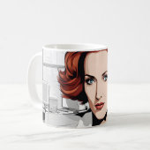 Young Redhead Beauty im Büro Kaffeetasse (Vorderseite Links)