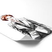 Young Redhead Beauty in Anzug Poster (Ecke)