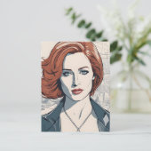 Young Redhead Beauty Postkarte (Stehend Vorderseite)